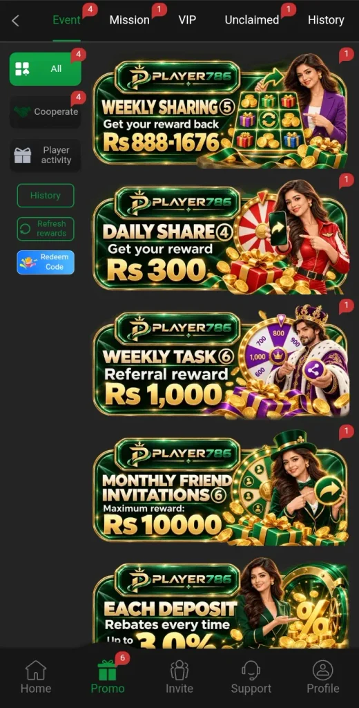 Player786 Game bonus app in Pakistan.